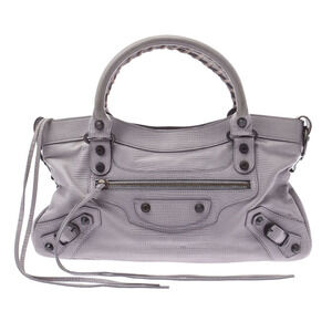 BALENCIAGA The First Purple Handbag Crocodile Leather